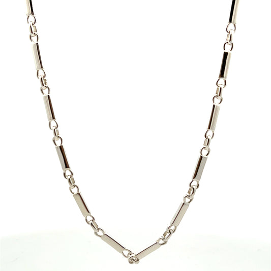 Sterling Silver Solid Blocks Chain 18"