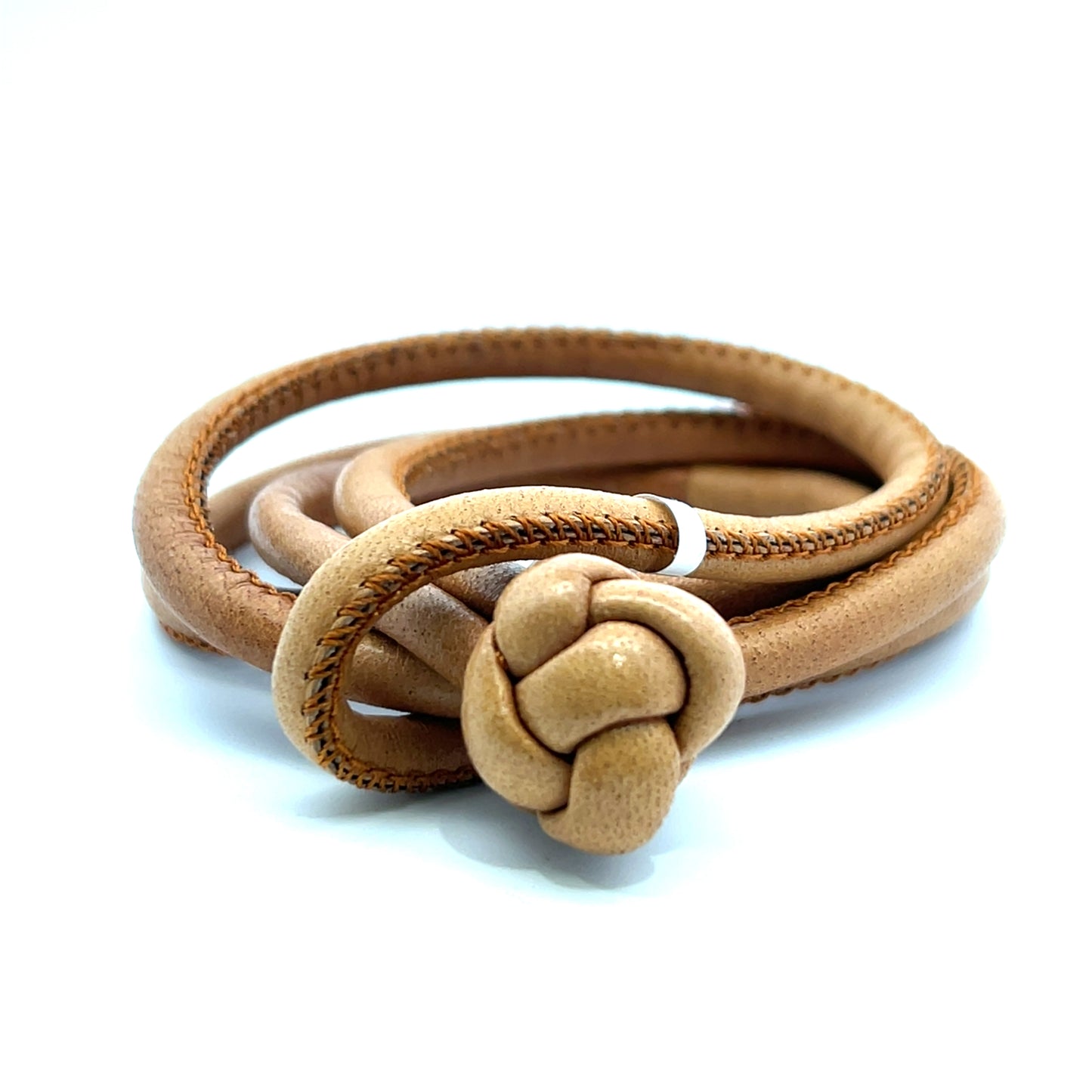 Coffee Brown Leather Cord Double Wrap Bracelet