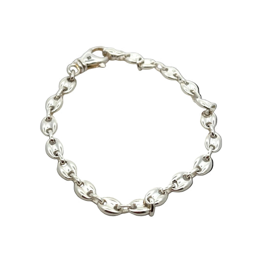 Sterling Silver Solid Marine Bracelet 7.5"