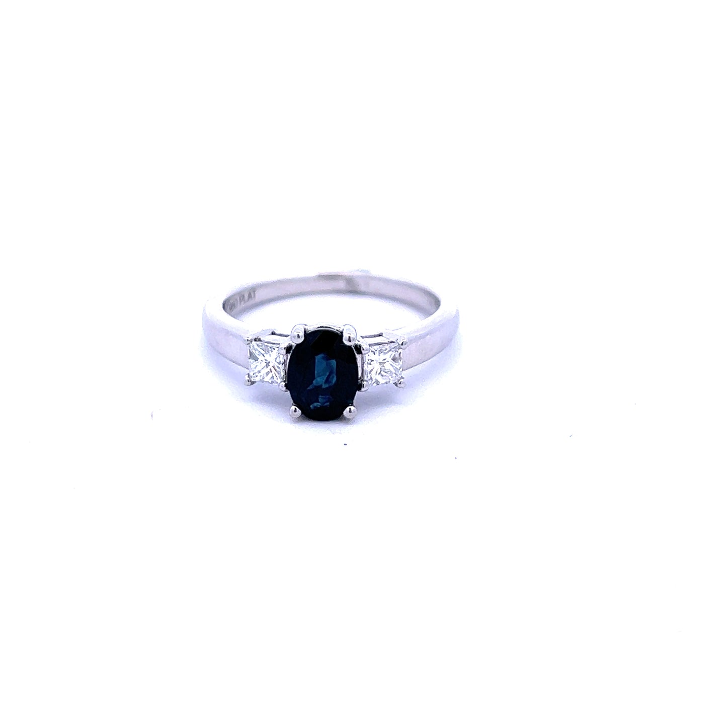 Platinum Sapphire and Diamond Ring