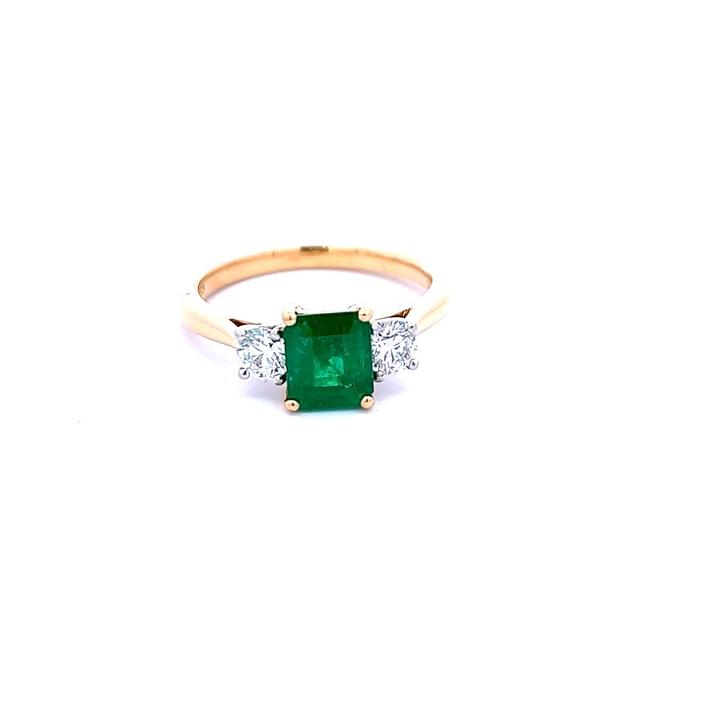 18ct Yellow Gold Emerald and Diamond Ring