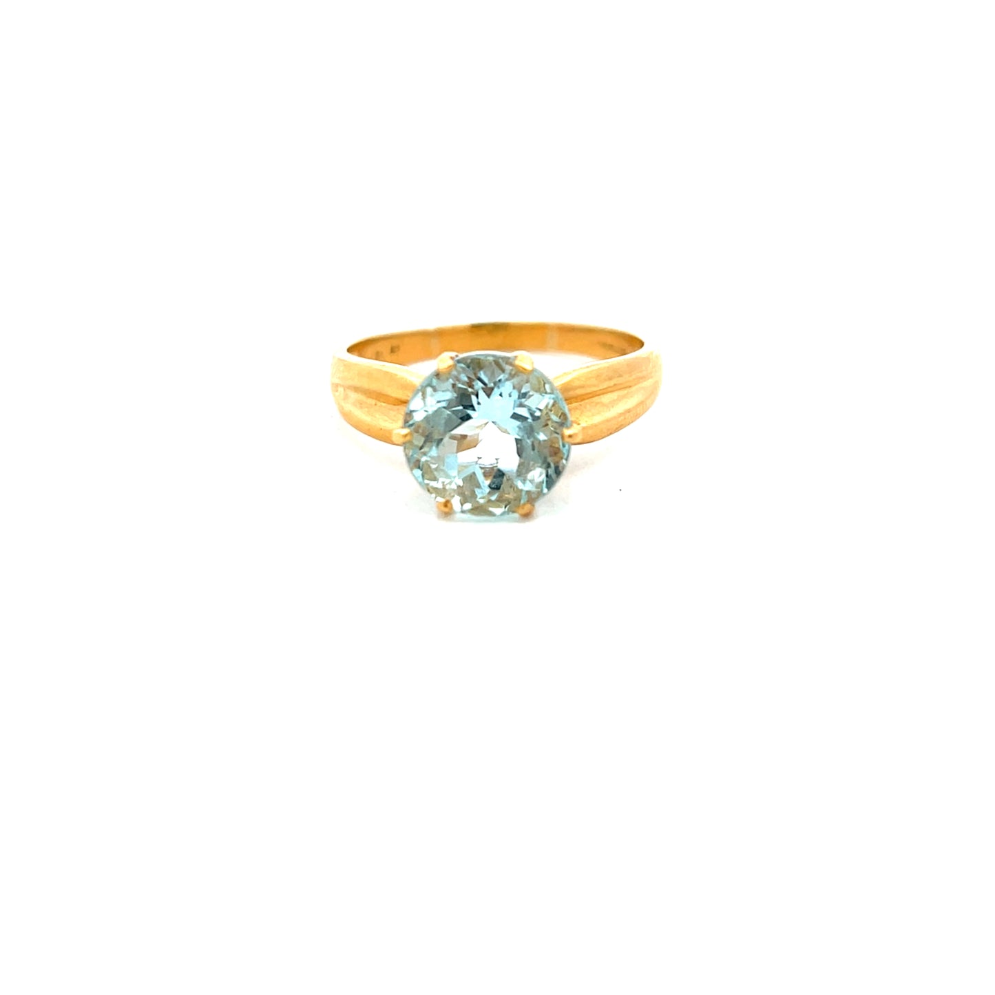 Pre-Owned 18ct Gold 4.08ct Aquamarine Ring Size T