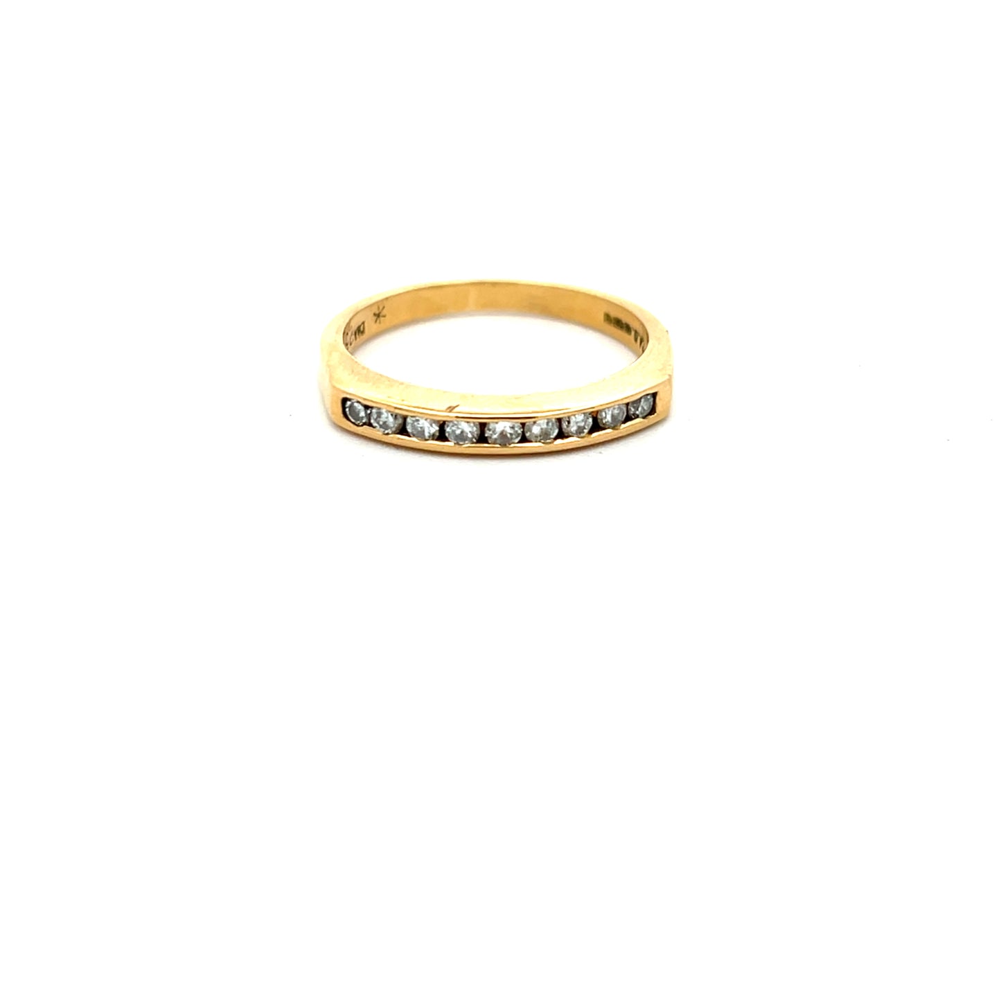 Pre-Owned 18ct Yellow Gold 0.25ct Diamond Half Eternity Ring Size M