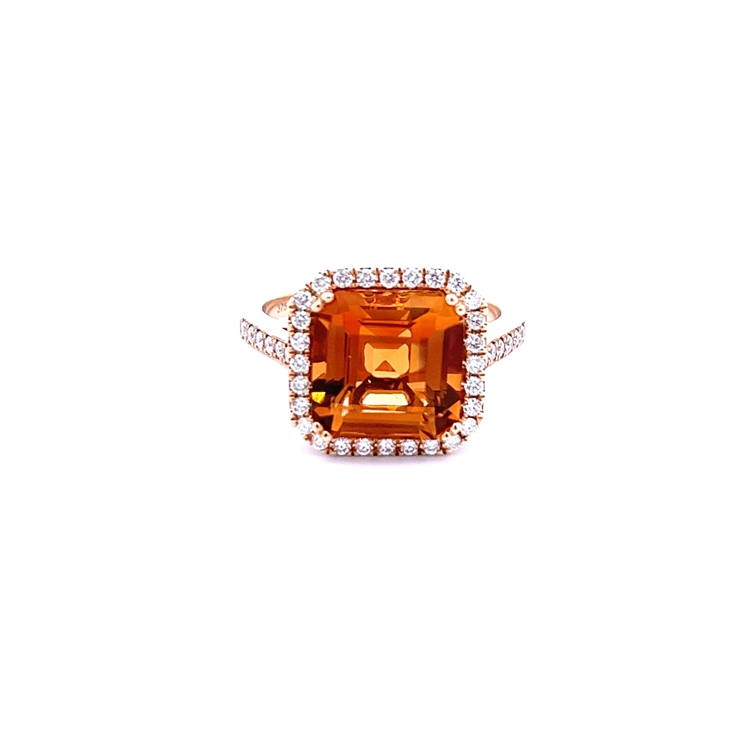 9ct Yellow Gold 3.80ct Citrine and Diamond Ring