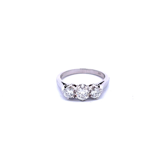 Platinum 0.70ct Three Brilliant Cut Diamonds Ring