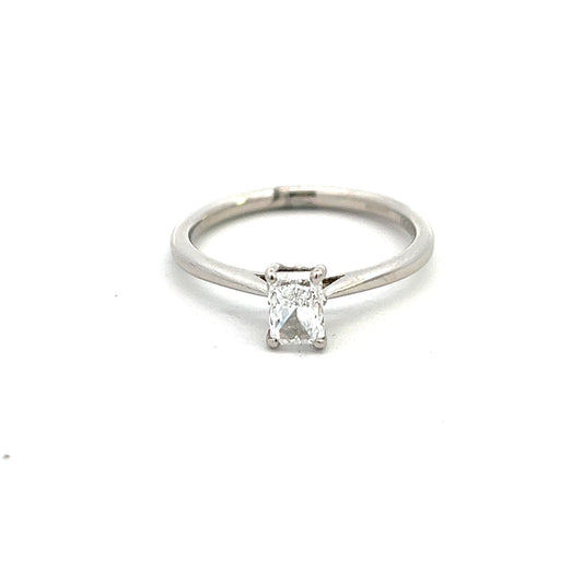 Platinum 0.50ct Radiant Cut Diamond Ring Size M