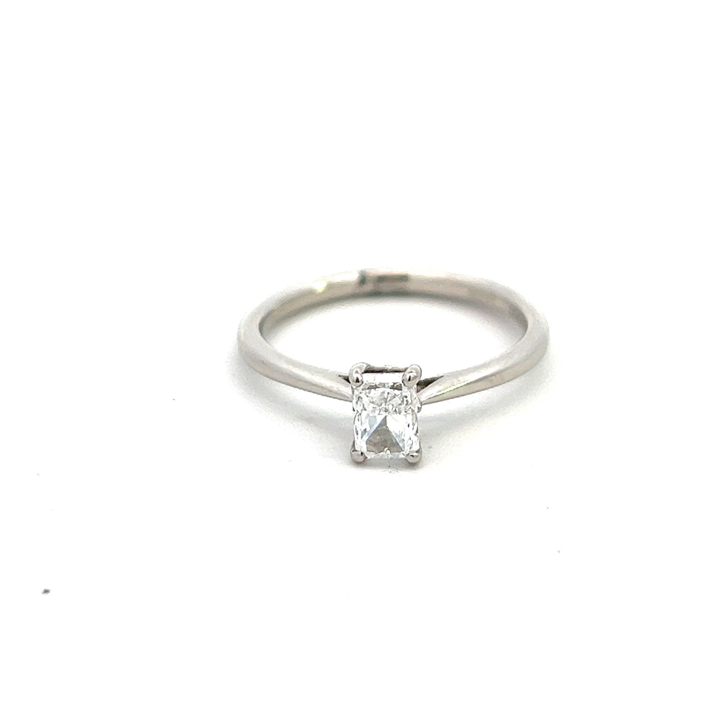 Platinum 0.50ct Radiant Cut Diamond Ring D VS1