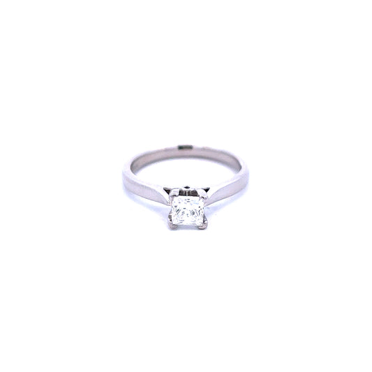 0.52ct Princess Cut Solitaire Diamond Platinum Ring