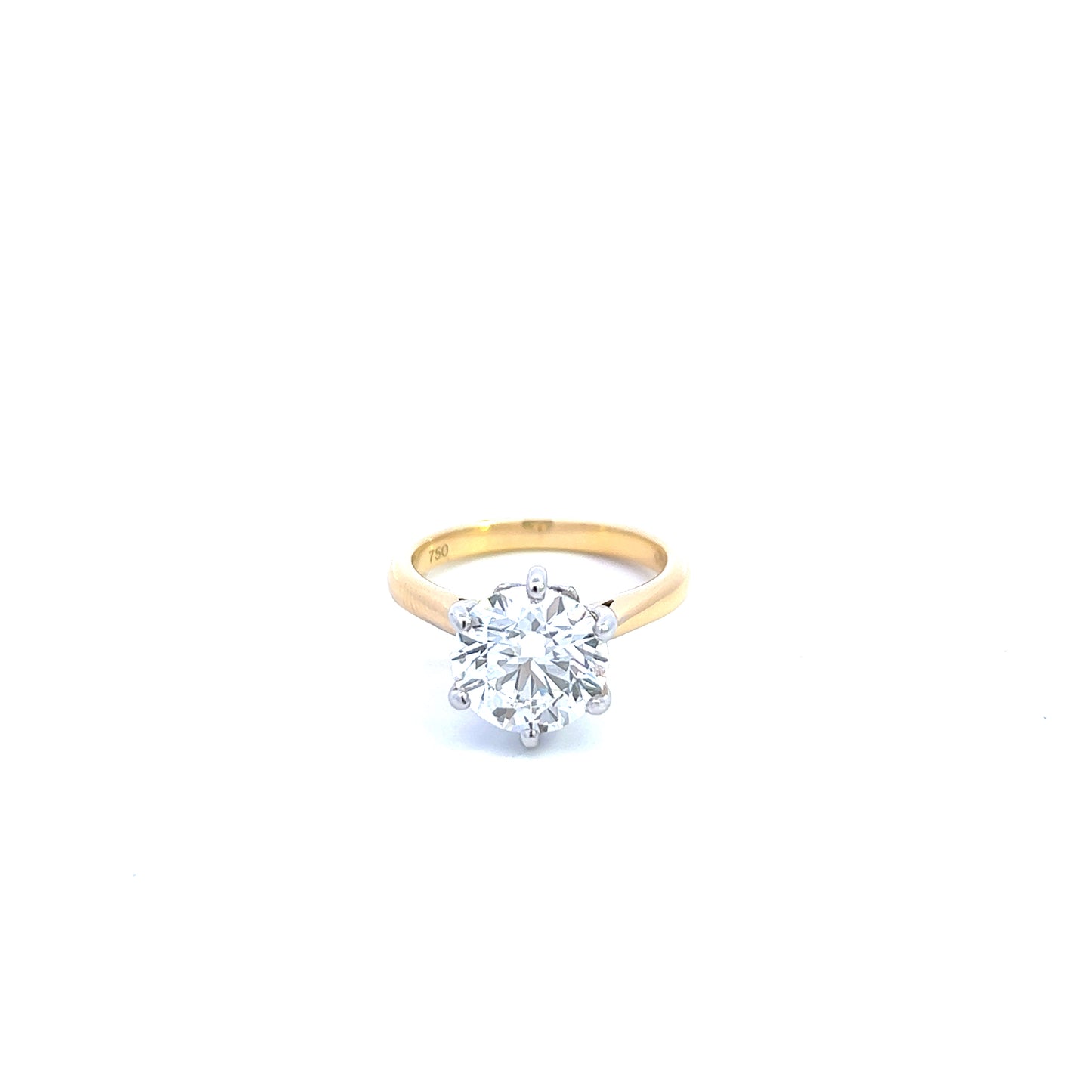 18ct Yellow Gold 3.12ct Laboratory Grown Brilliant Cut Diamond Ring