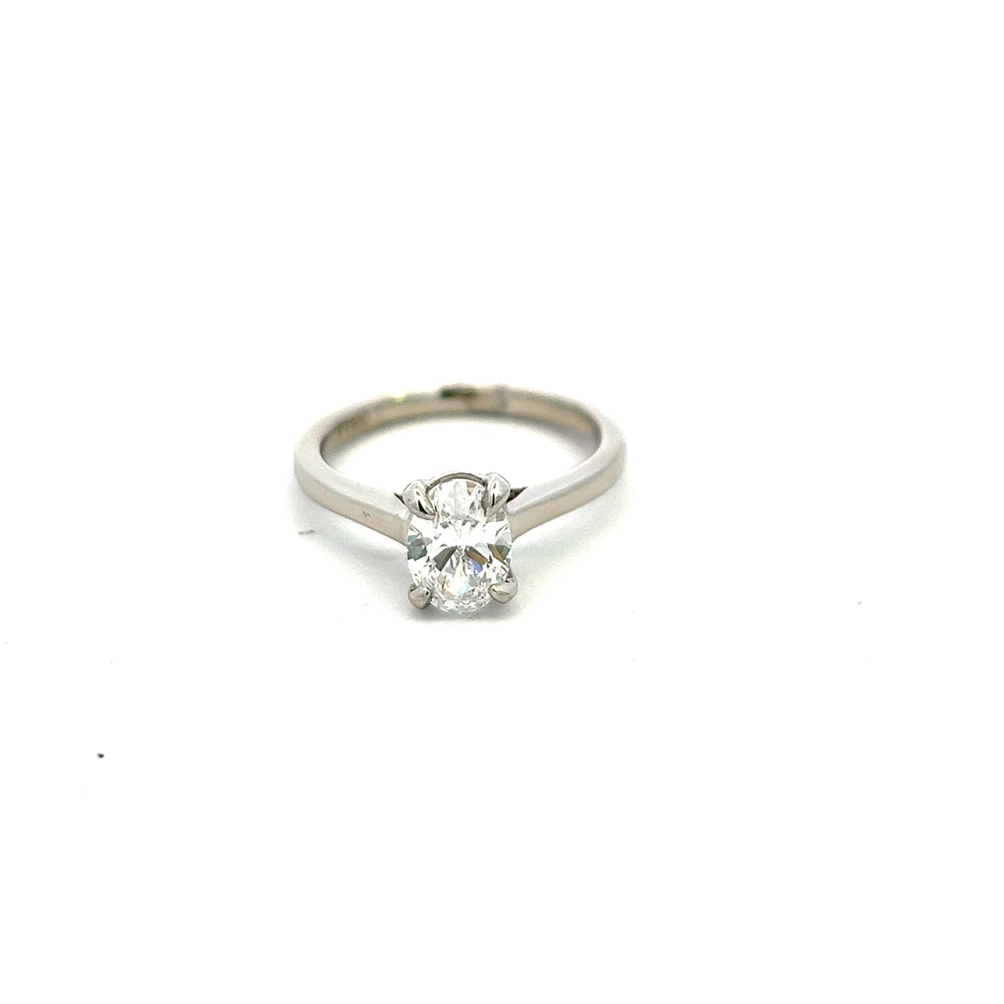 Platinum Laboratory Grown 1.07ct Oval Ring Size M