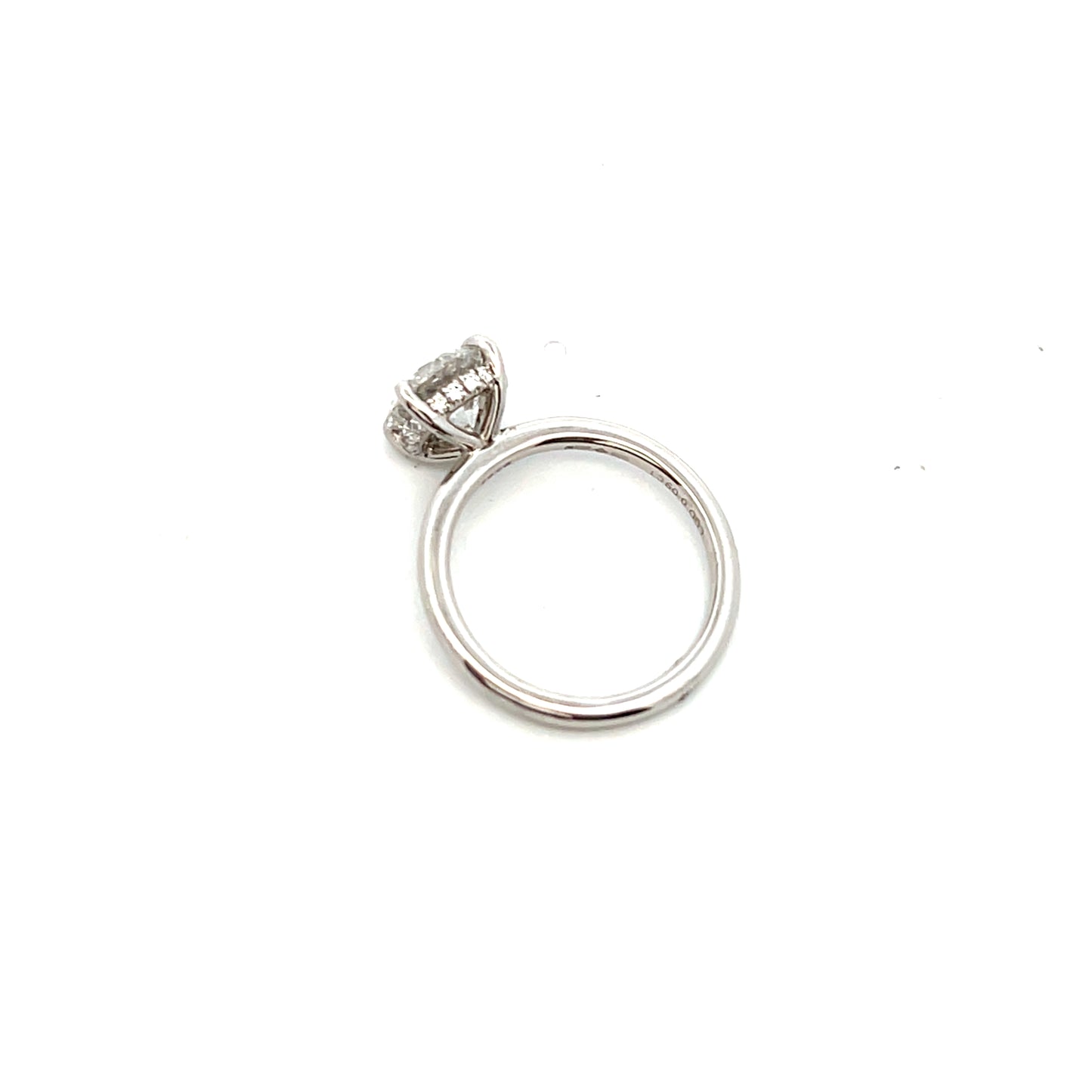 Platinum Laboratory Grown Diamond 2.01ct Brilliant Cut with Laboratory Grown Diamonds Underneath Ring Size M