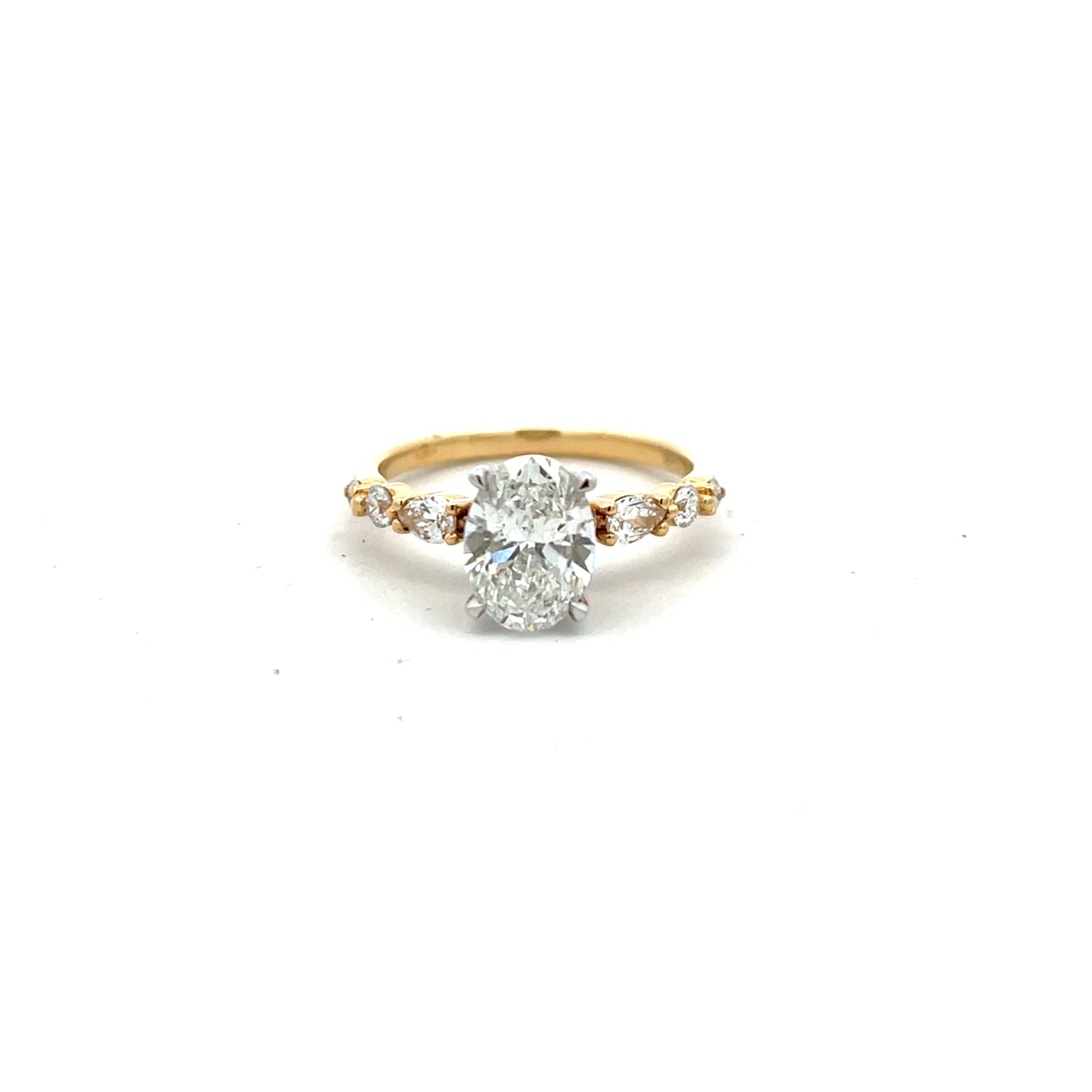 18ct Yellow Gold Laboratory Grown Diamond Hidden Halo Ring Size N