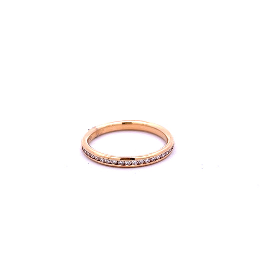 18ct Yellow Gold 2mm Diamond Half Eternity Ring