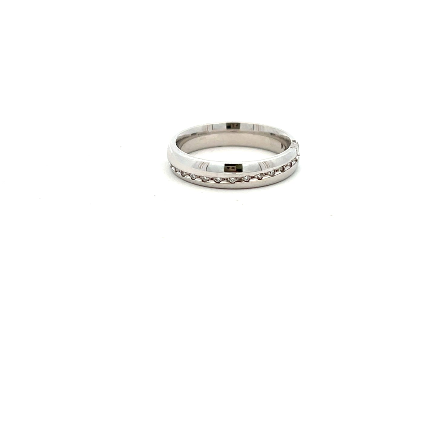 18ct White Gold 0.15ct Brilliant Cut Wave Ring Size N