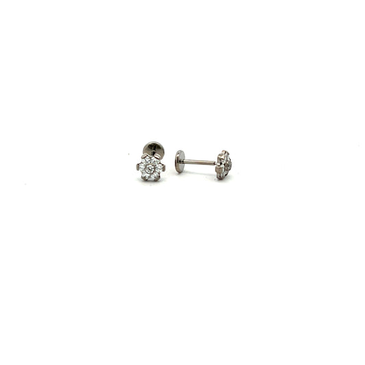Tish Lyon Labret Titanium 7 Stone Cluster Stud Earrings