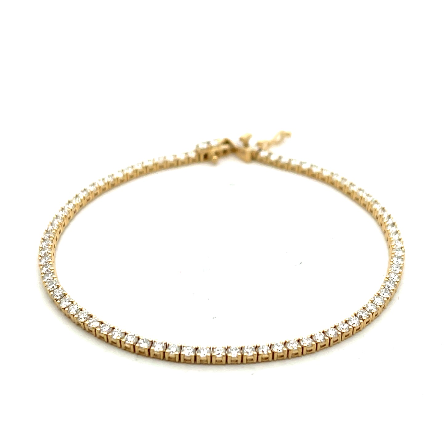 9ct Yellow Gold Laboratory Grown Diamond 3cts Line Bracelet