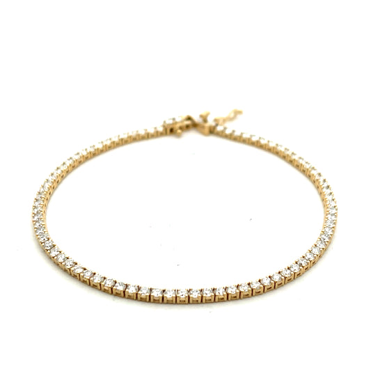 9ct Yellow Gold Laboratory Grown Diamond 3cts Line Bracelet
