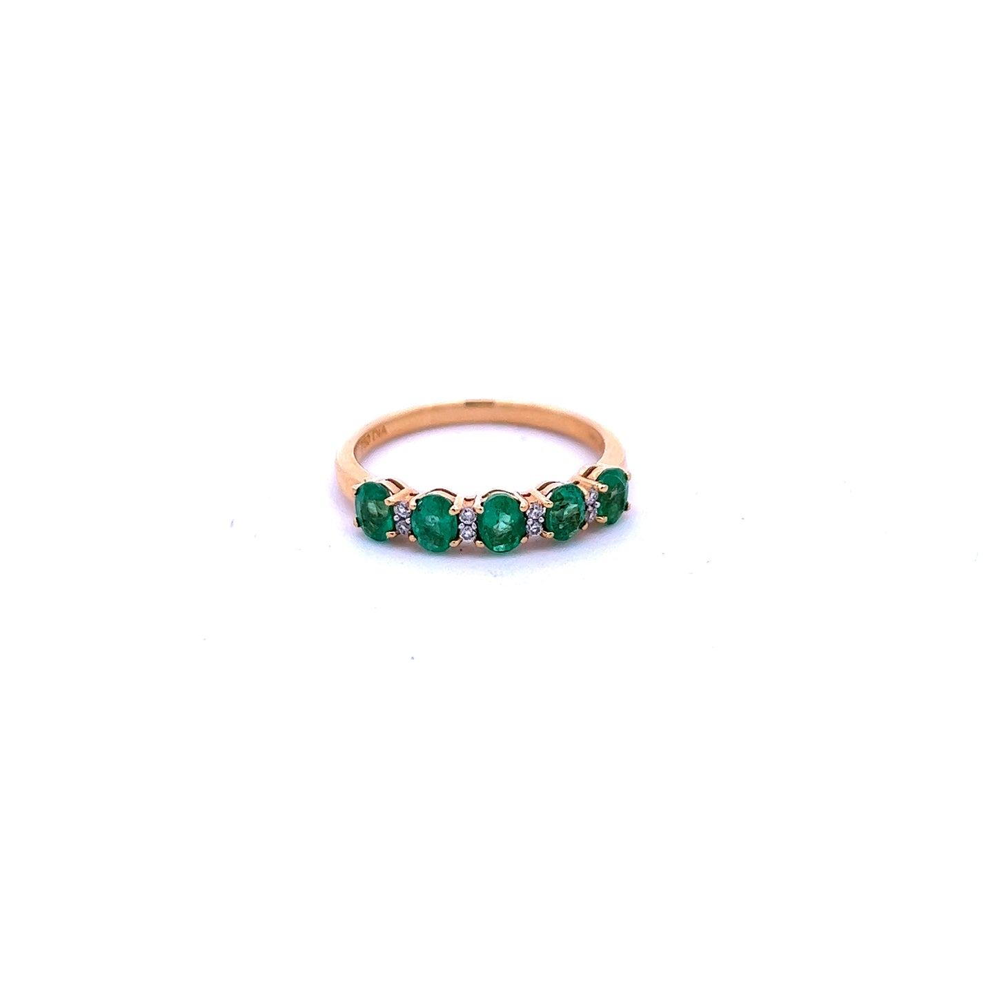18ct Yellow Gold Emerald and Diamond Ring