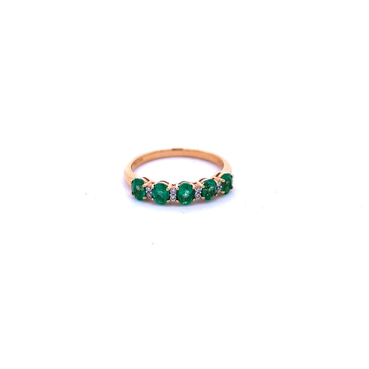 18ct Yellow Gold Emerald and Diamond Ring