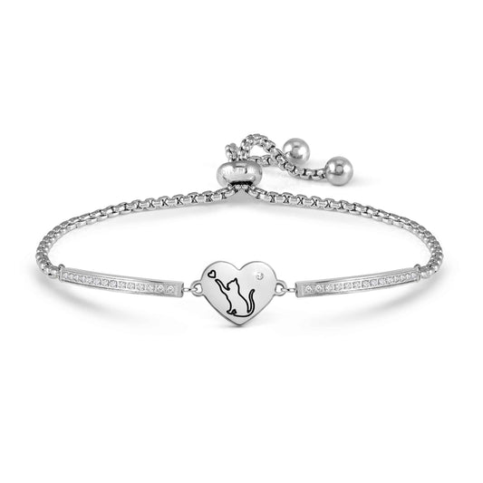 Nomination Milleluci Stainless Steel Cat and Heart Bracelet 028016/080