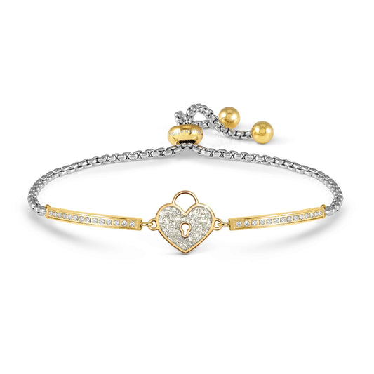 Nomination Milleluci Beloved Yellow Gold Plated Heart Padlock Bracelet 028030/019