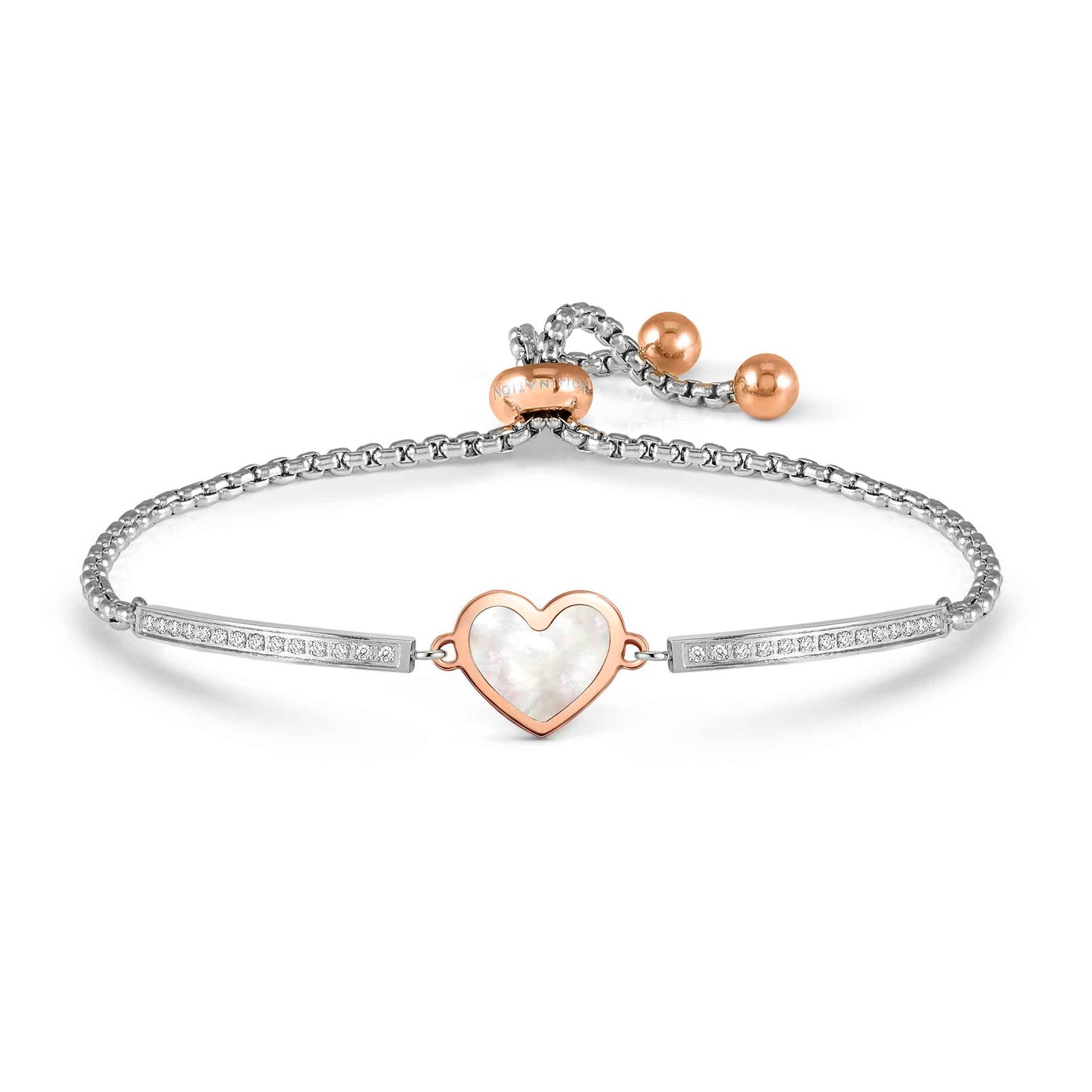 Nomination Milleluci Rose Gold Plated Mother of Pearl Heart Bracelet 028031/069