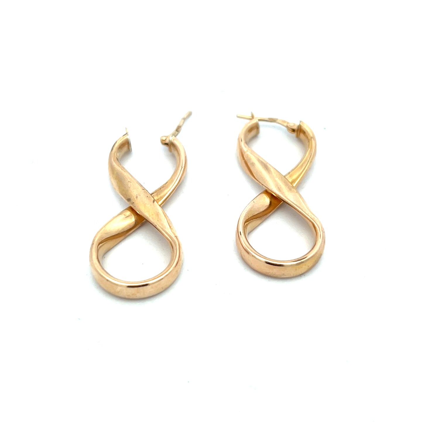 Pre-Owned 9ct Gold Figure Eight Design Earrings