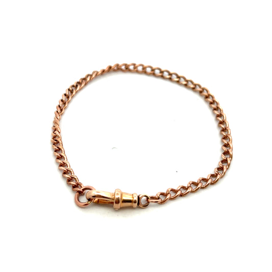 Pre-Owned Rose Gold Curb Bracelet with Swivel Clasp