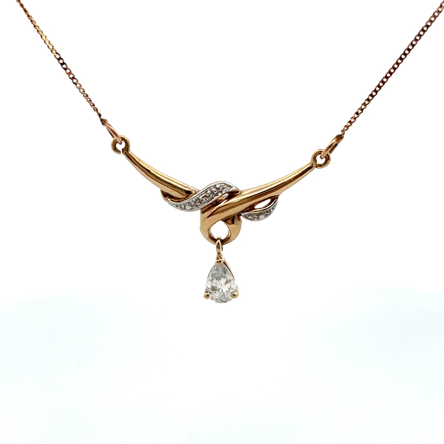 Pre-Owned 9ct Yellow Gold Cubic Zirconia Necklace