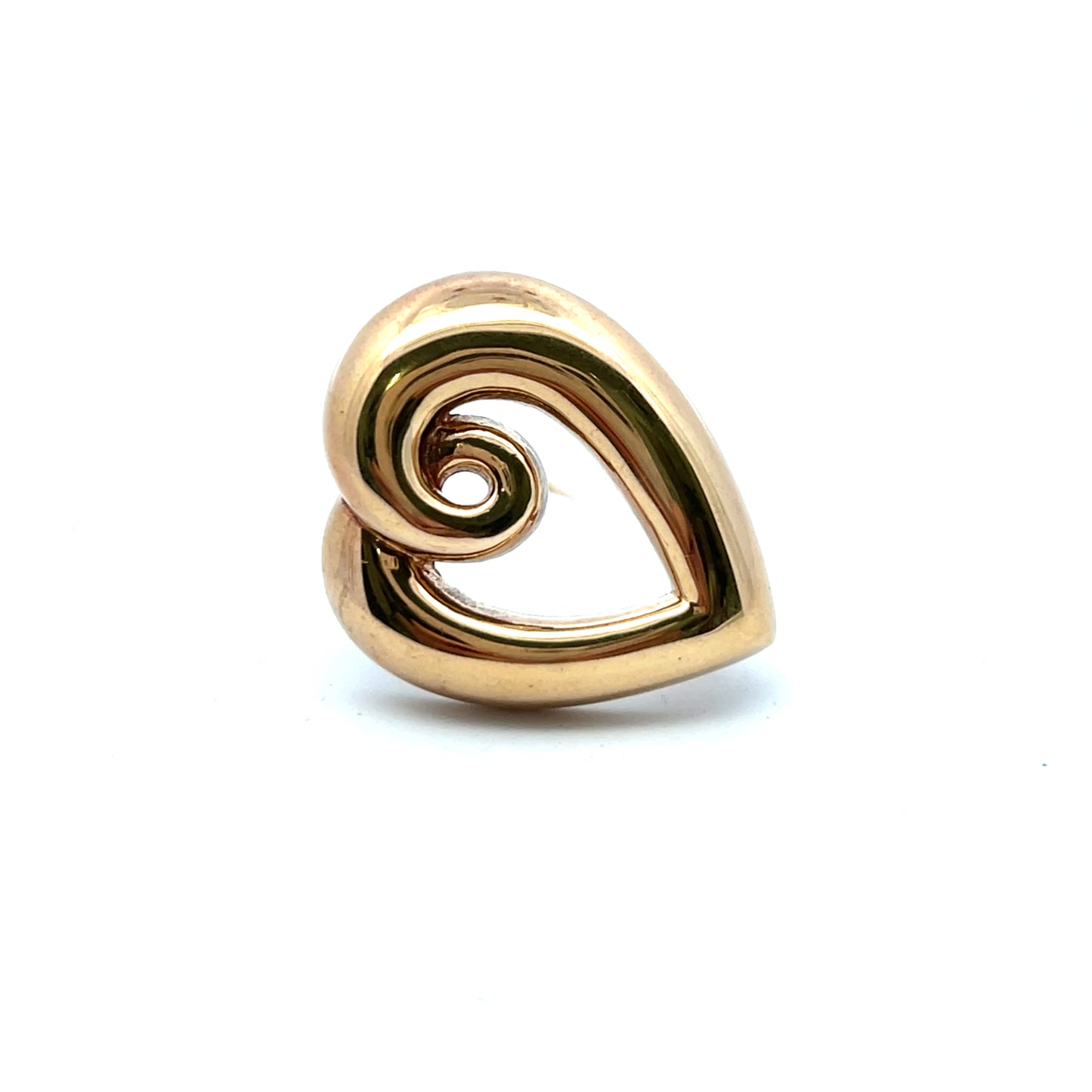 Pre-Owned 9ct Yellow Gold Scroll Heart Brooch