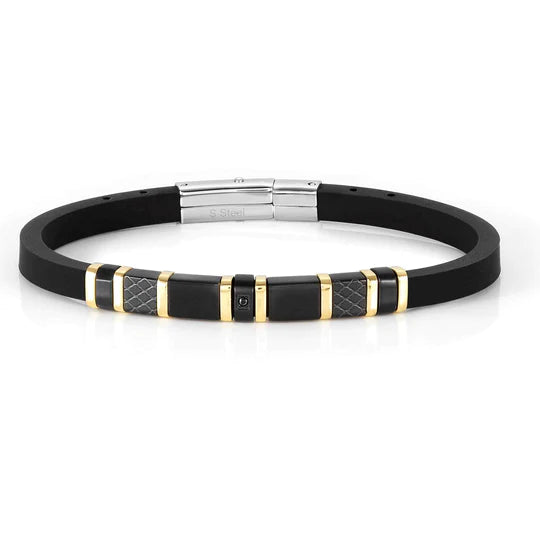 Nomination Rubber City Bracelet Steel & Gold PVD 028810/012