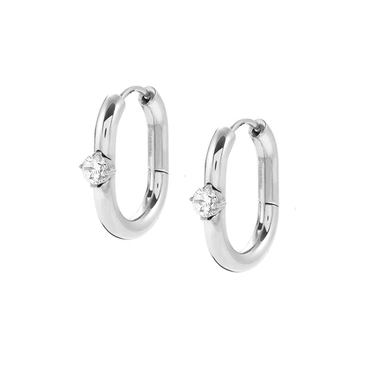 Nomination Chains of Style Hoop Earrings with Cubic Zirconia 029403/001