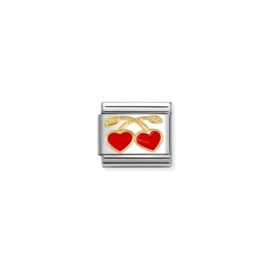 Nomination Gold Red Heart Cherries 030207/55