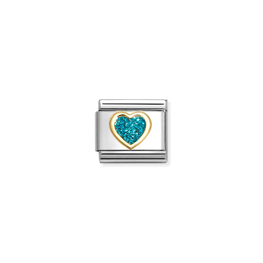 Nomination Composable Classic Light Blue Glitter Heart 030220/08
