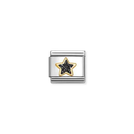 Nomination Composable Classic Gold Black Glitter Star 030220/20