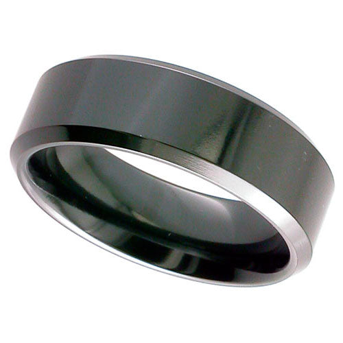 Geti Titanium Zirconium Polish Flat Centre with Chamfer Edge Ring