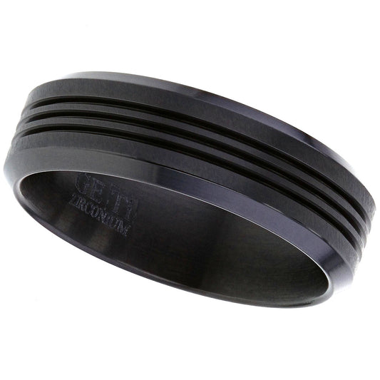 Geti Titanium Zirconium Flat Triple Groove Centre Ring