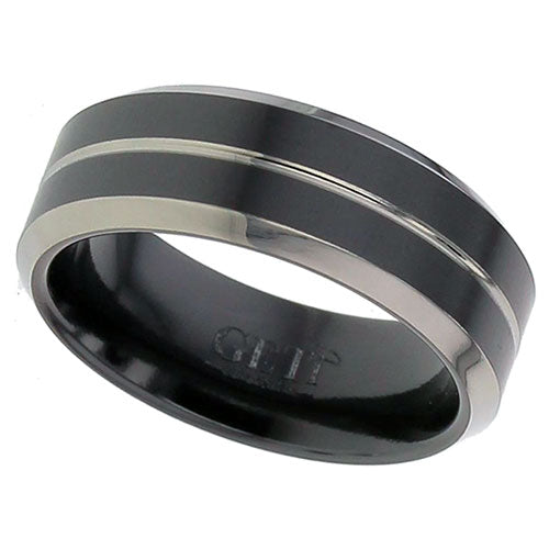 Geti Titanium and Zirconium Flat Centre Polished Line and Chamfer Edge Ring