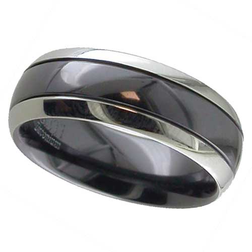 Geti Zirconium and Titanium Ring Size V