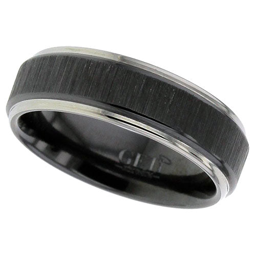 Geti Titanium Zirconium Flat Line Centre with Polished Edges