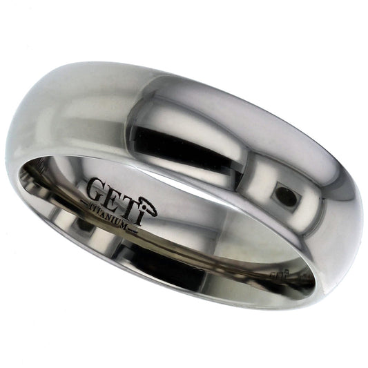 Geti Titanium 7mm Polished Plain Ring