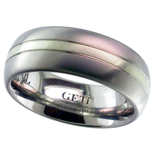 Geti Titanium and 9ct White Gold Centre Ring