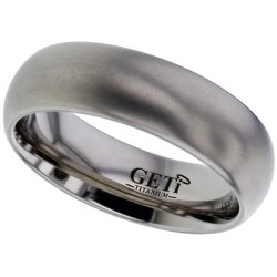 Geti Titanium 6mm Satin Dome Ring