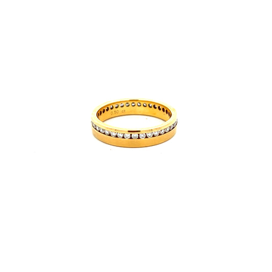 18ct Yellow Gold 0.50ct Matt and Polished Ring Size O