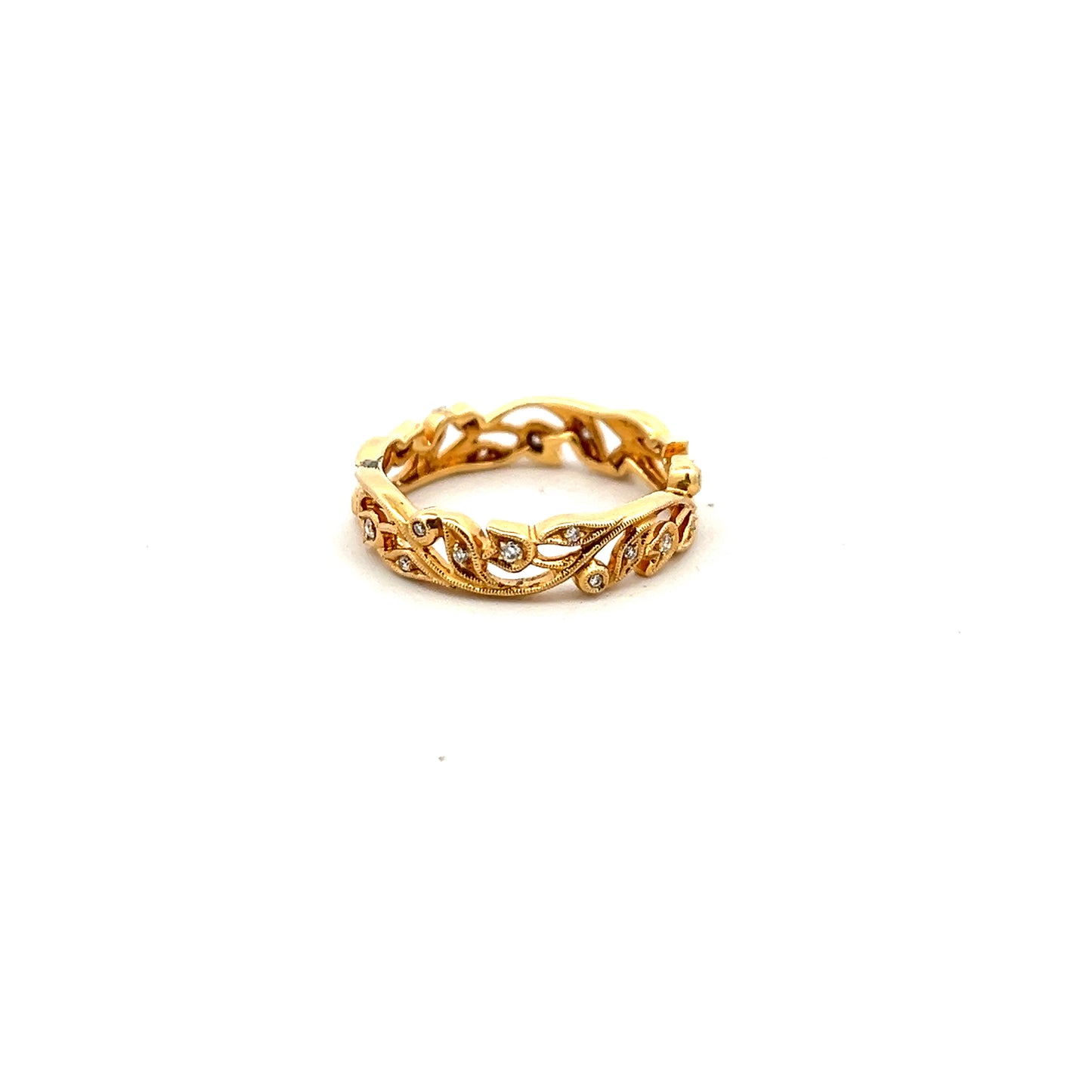 18ct Yellow Gold Diamond Floral Design Ring