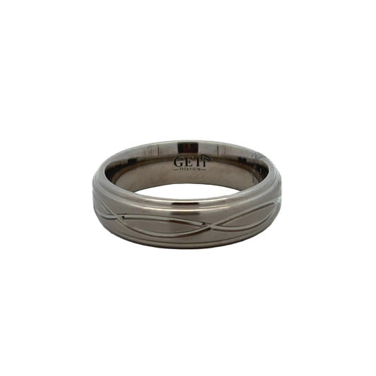 Geti Titanium Centre Weave and Step Down Edge Ring Size Y