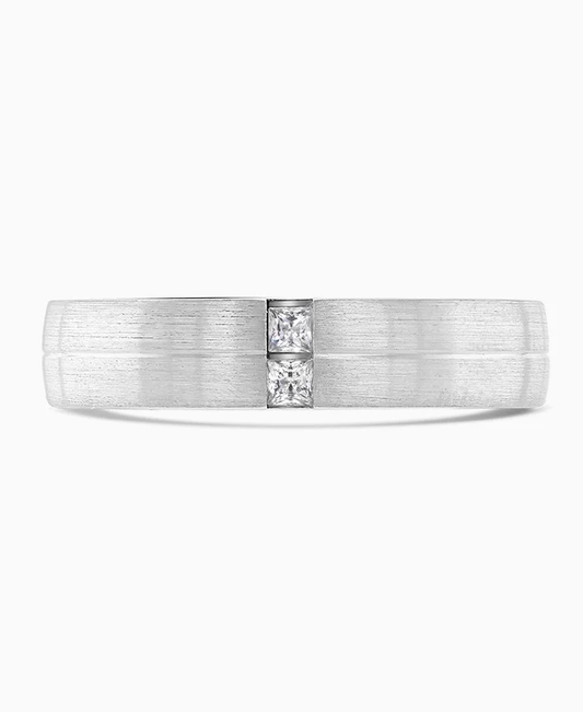 Palladium Princess Cut Diamond Ring Size T