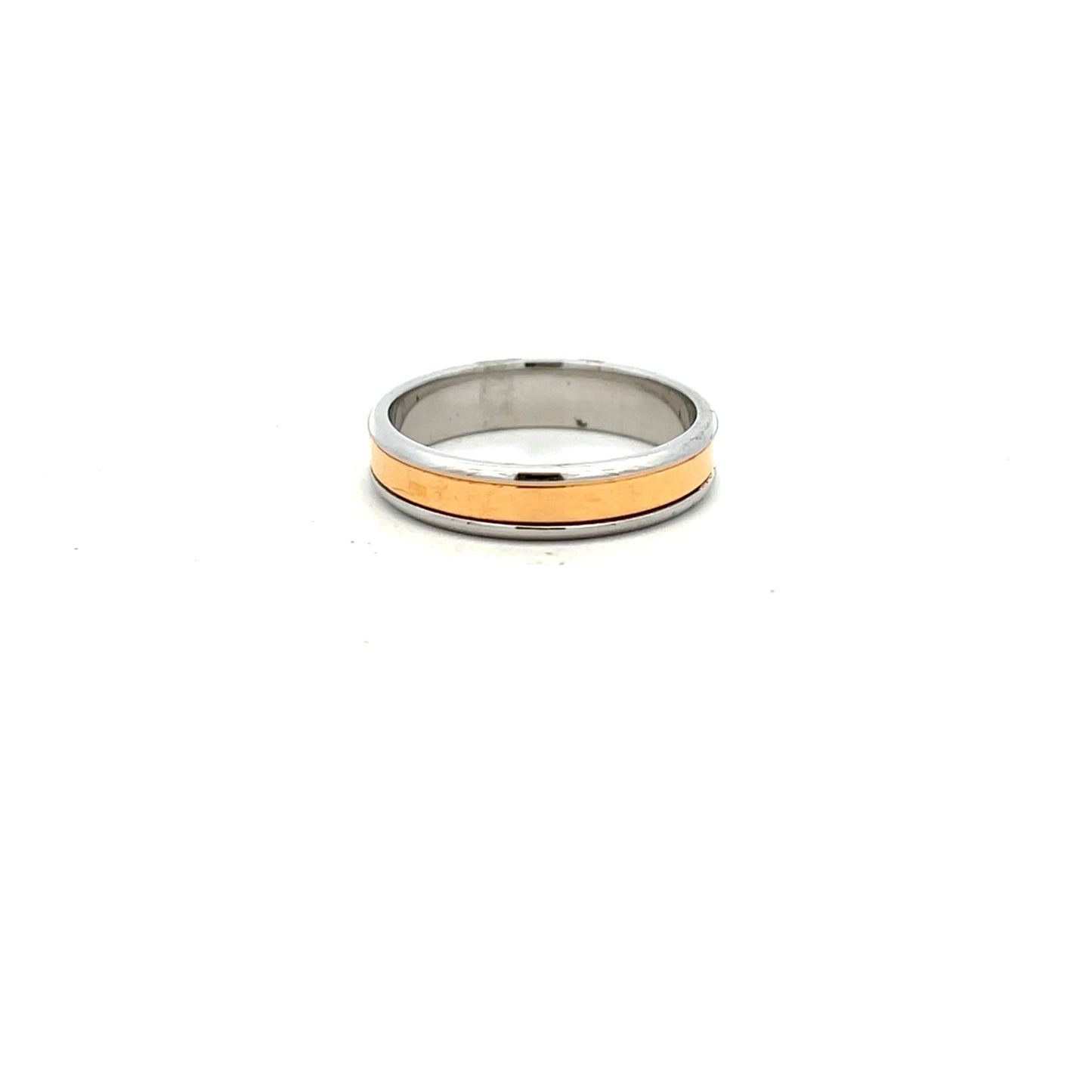 Platinum and 18ct Rose Gold Polished Ring Size T