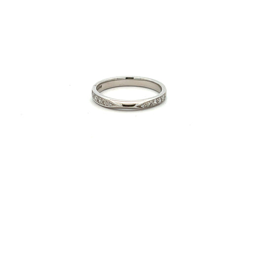 Platinum Shaped Pinched Top Set Diamond Set Ring Size N