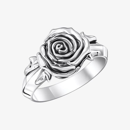 Thomas Sabo Sterling Silver Midnight Rose Ring Size 56 TR2487-637-21-56
